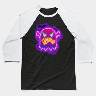 Halloween Neon Angry Ghost Boo Baseball T-Shirt